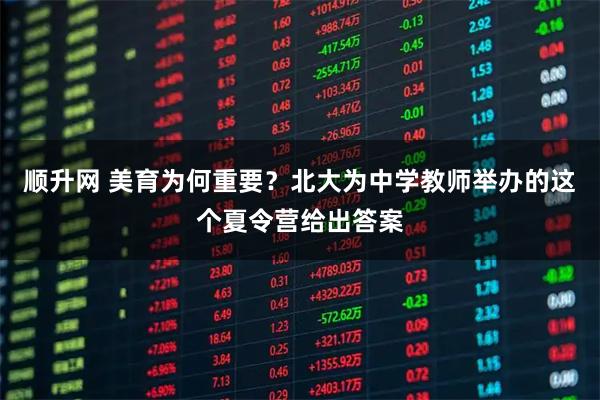 顺升网 美育为何重要？北大为中学教师举办的这个夏令营给出答案